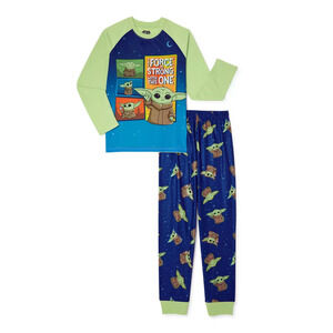 Star Wars Boys Baby Yoda The Force Is Strong Long Sleeve Pajama Set Size 6/7 New